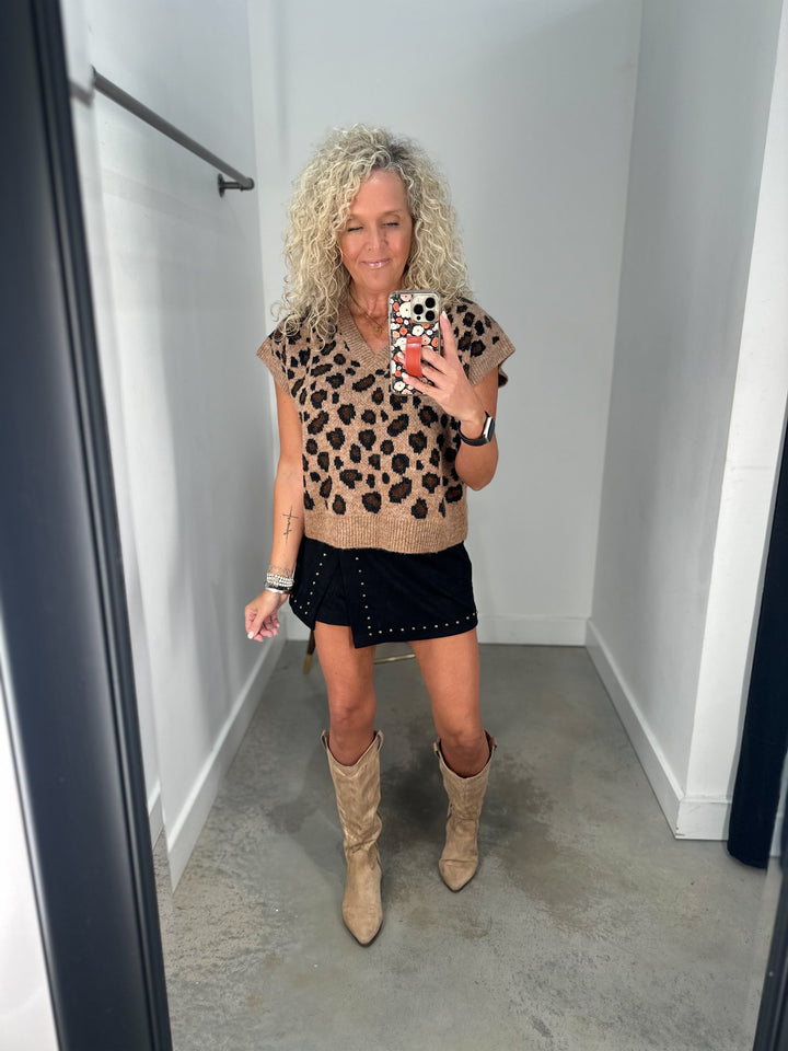 Leopard Sweater Vest