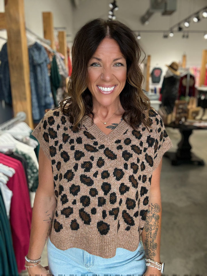 Leopard Sweater Vest