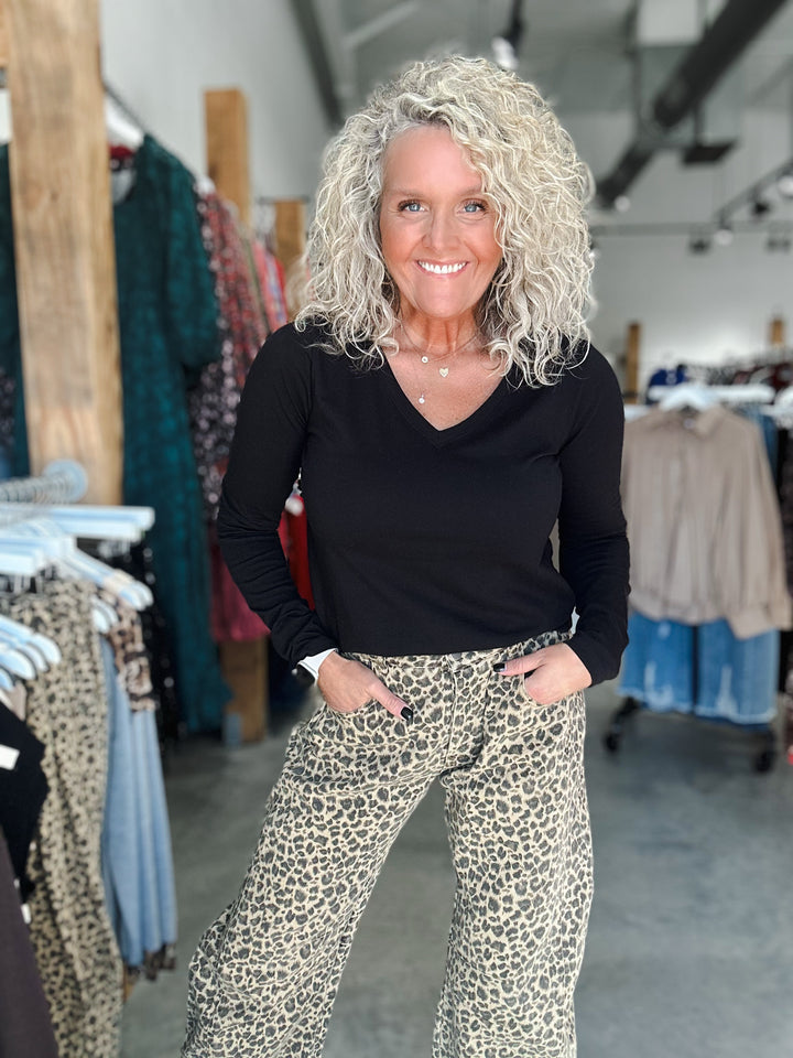 Leopard Barrel Jeans