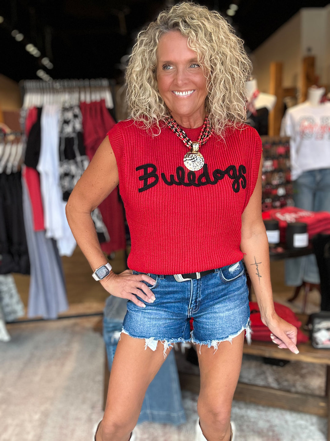 "BULLDOGS" SWEATER TOP