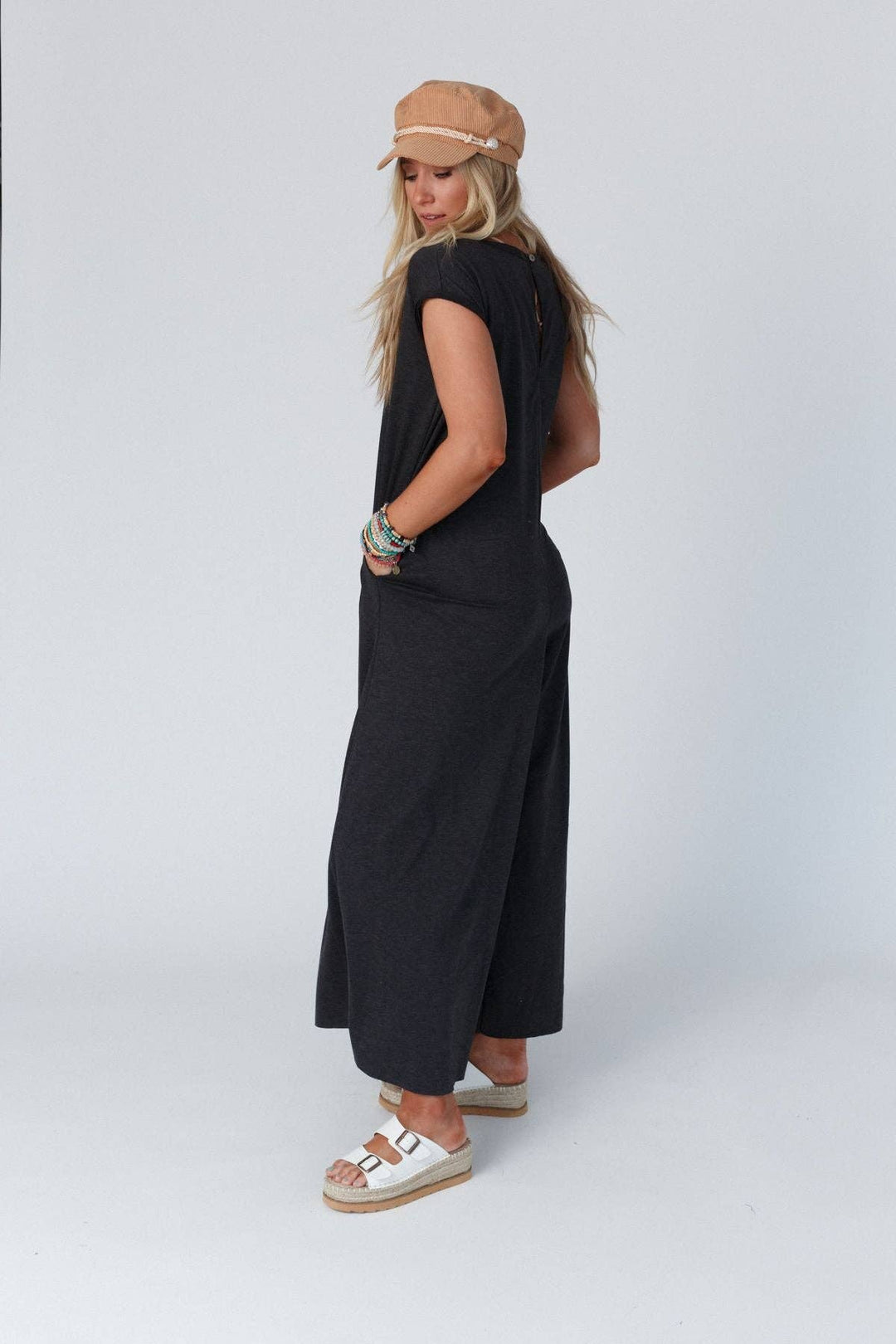 Daphne Scoop Neck Jumpsuit Charcoal