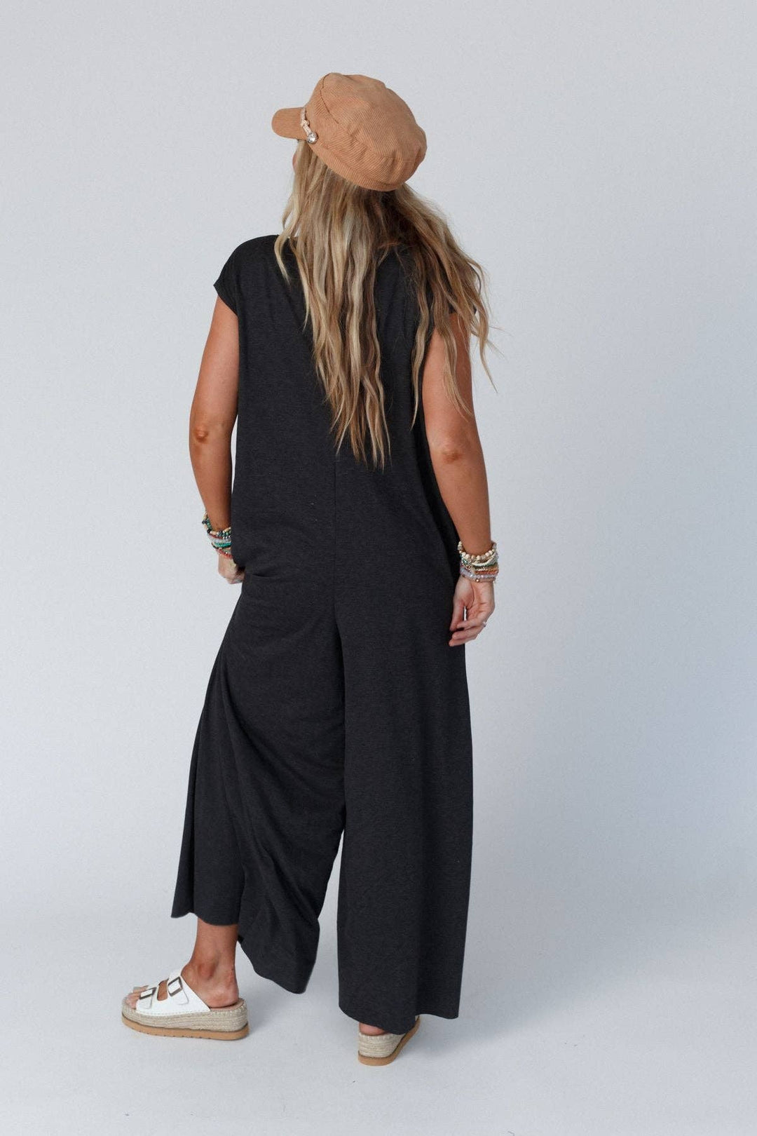 Daphne Scoop Neck Jumpsuit Charcoal