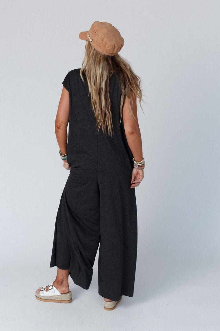 Daphne Scoop Neck Jumpsuit Charcoal