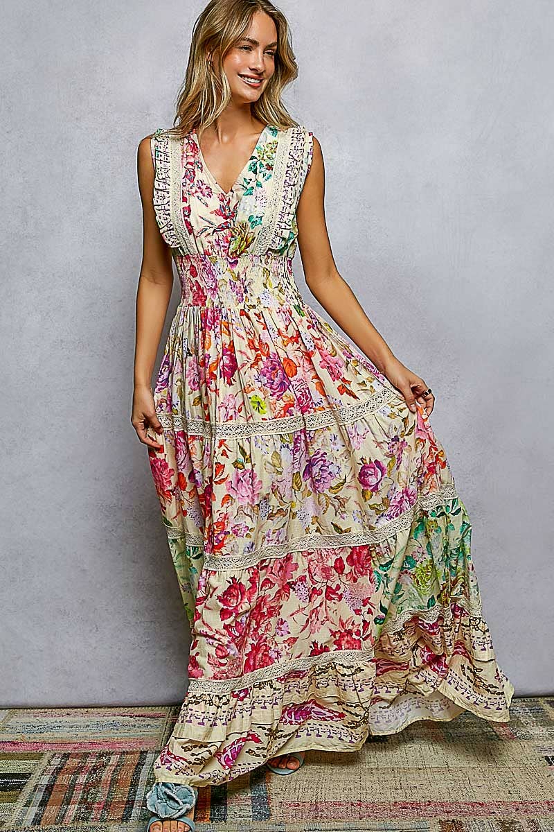 Tuscan Floral Maxi Dress