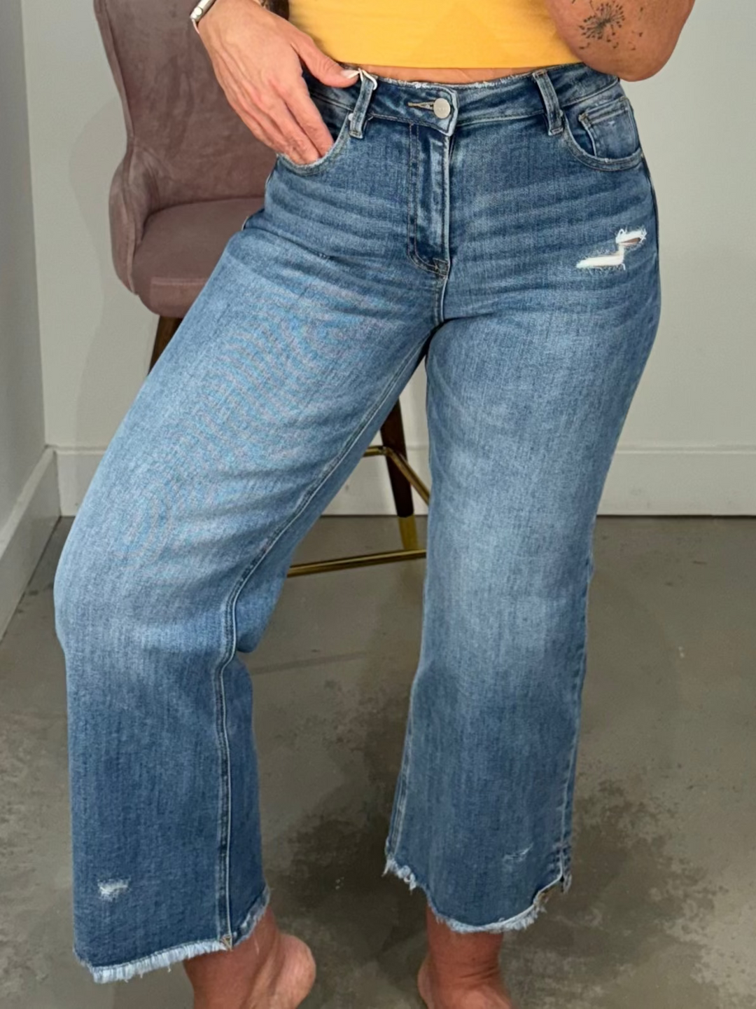 【BOK PLACE】Summer Cool Span Slim Fit Semi Bootcut Denim Pt Jeans – Statement Boutique