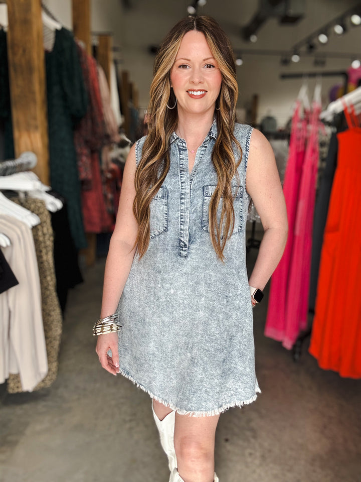 Washed Out Sleeveless Mini