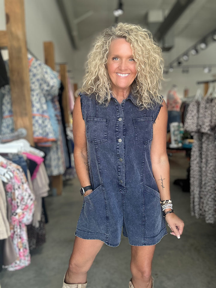 Dusk To Denim Romper