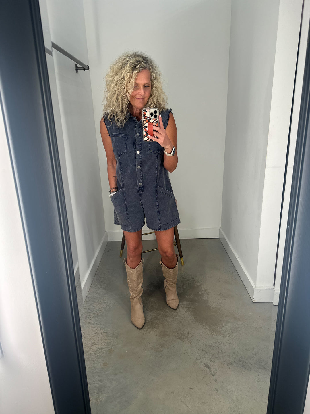 Dusk To Denim Romper