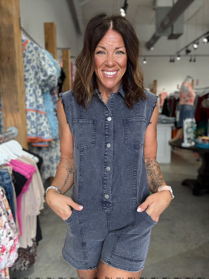 Dusk To Denim Romper