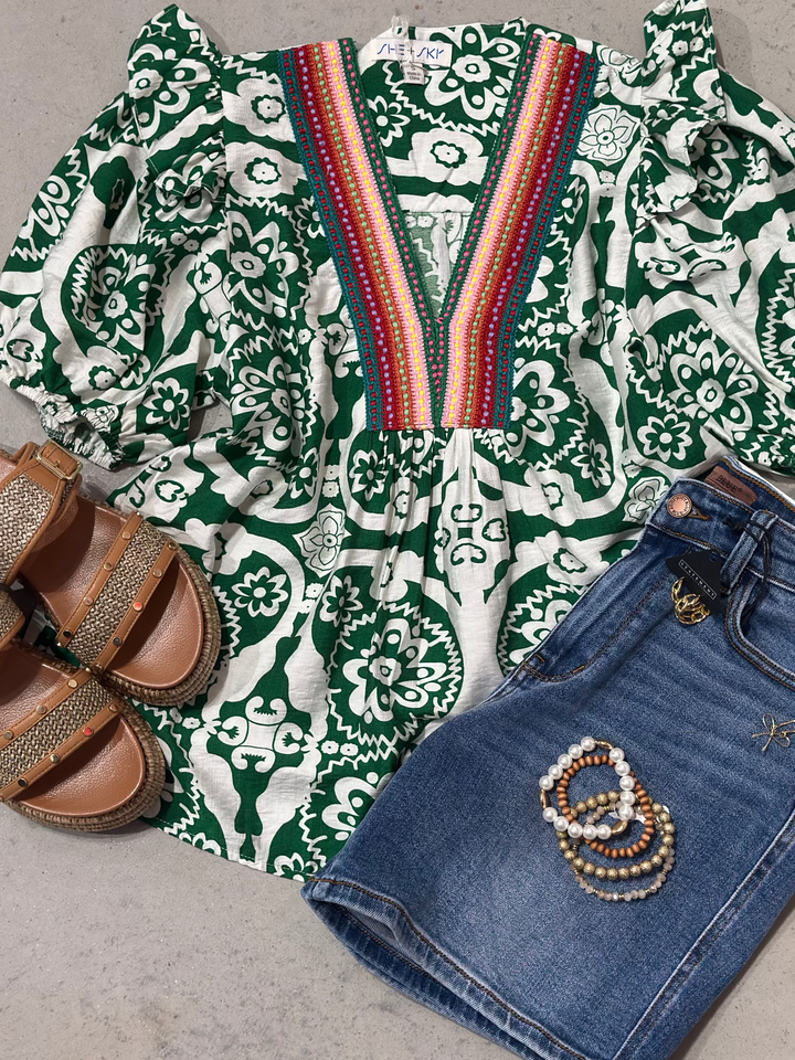 Best Dressed Green Top