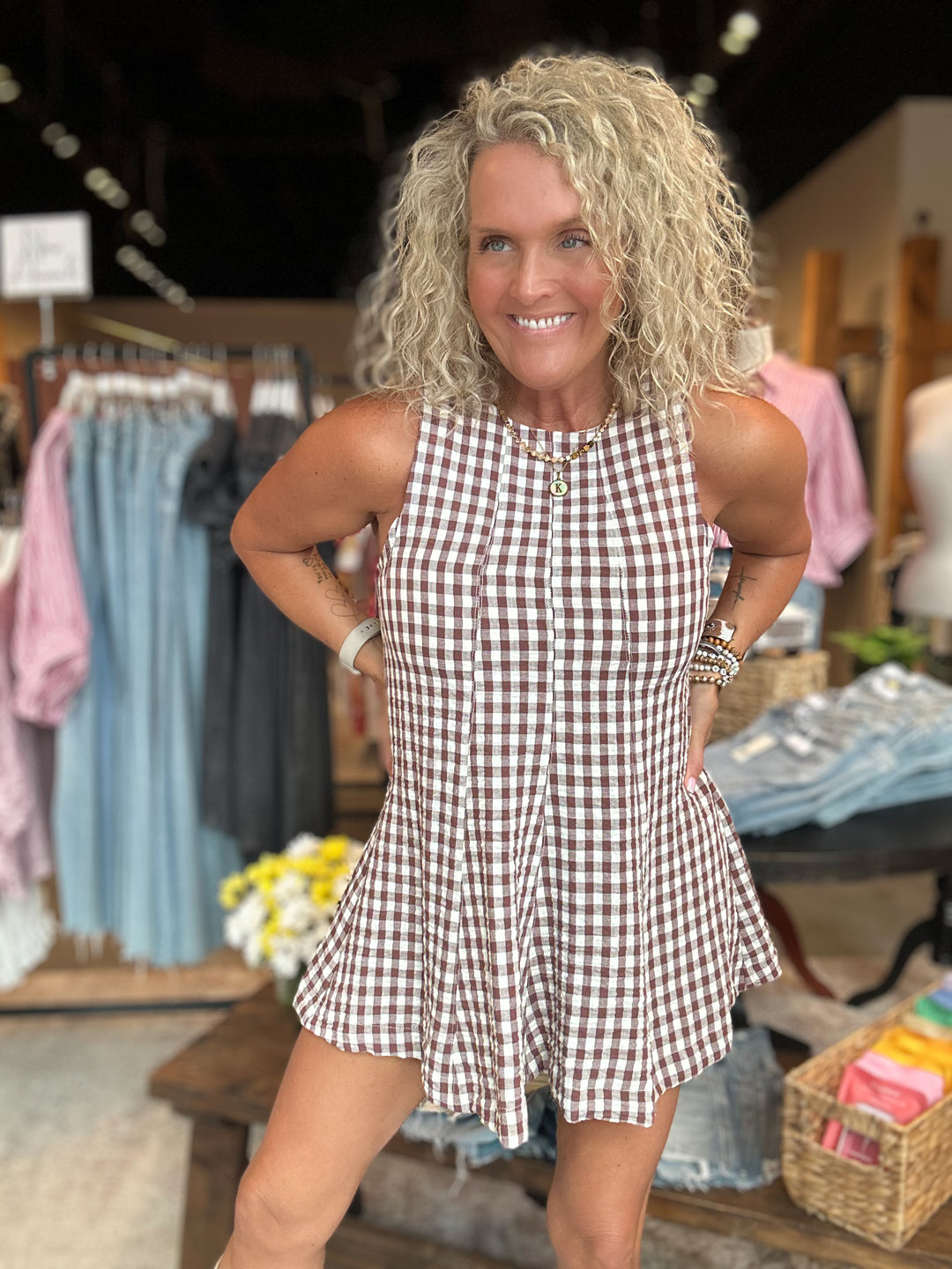 Cocoa Picnic Romper