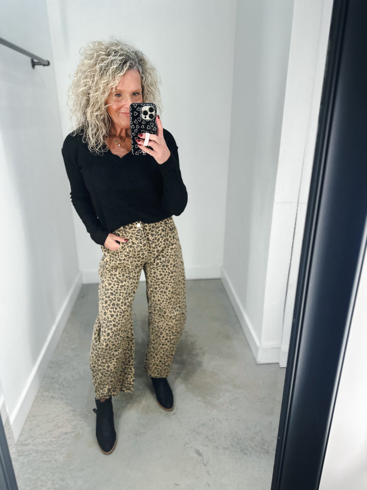 Leopard Barrel Jeans