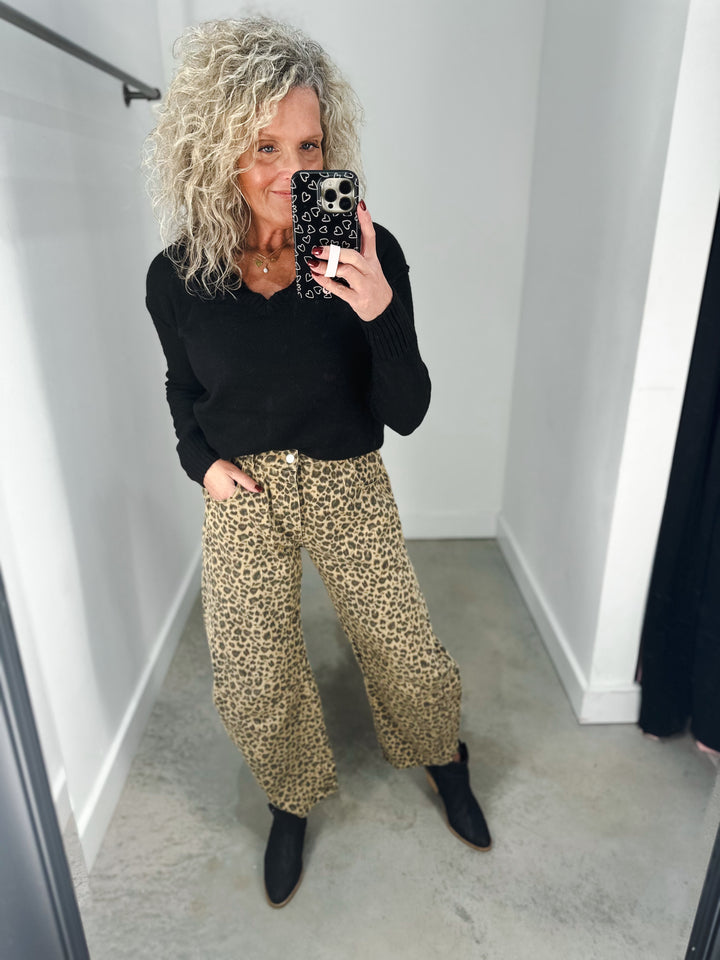 Leopard Barrel Jeans