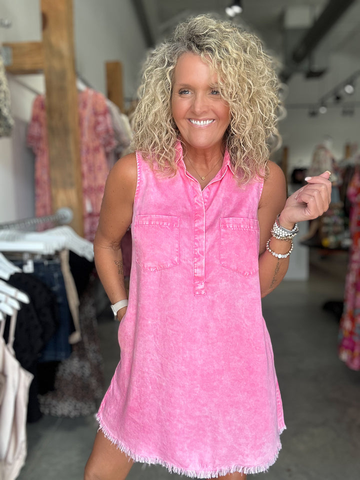 Washed Out Sleeveless Mini