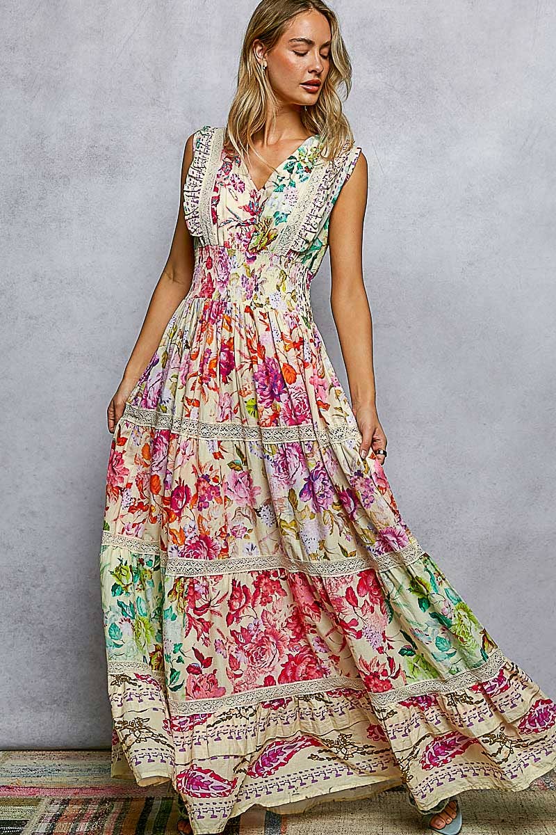 Tuscan Floral Maxi Dress
