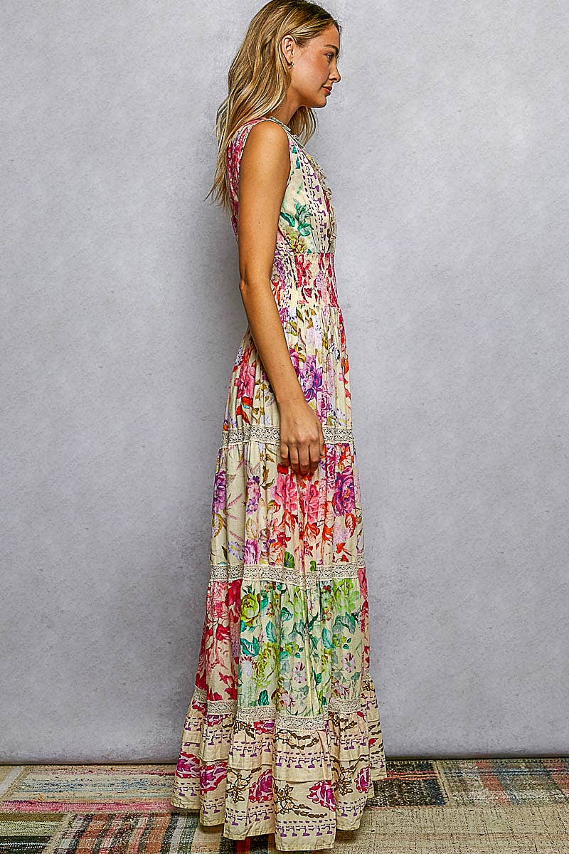 Tuscan Floral Maxi Dress